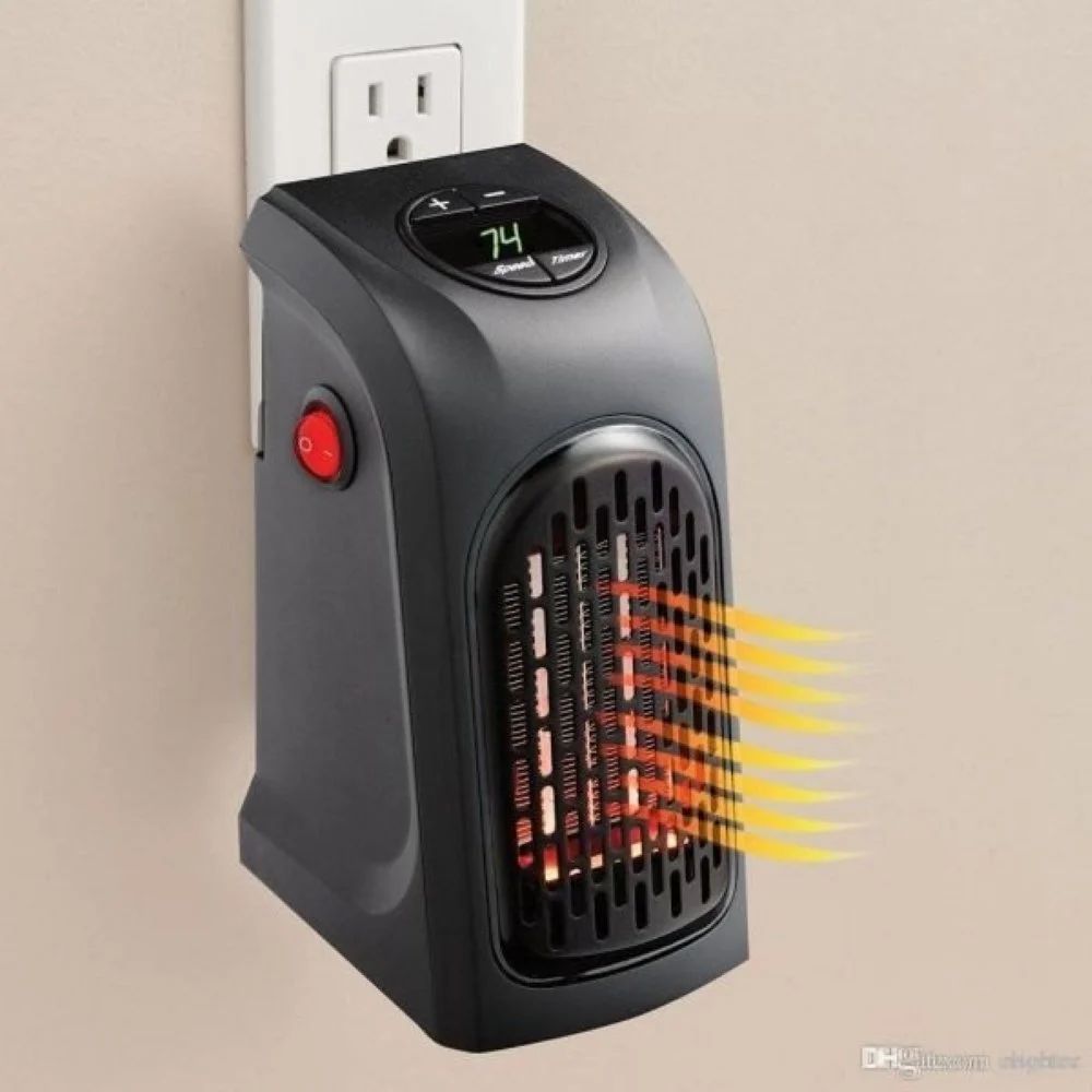 Room Heater Handy Heater for Home, Office, Camper LED Screen 400 Watts Portable Wall Heater Warmer, Mini Blower Heater for Winter
